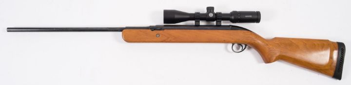 A BSA .22 calibre air rifle on a semi-pistol stock fitted a Hawke 'Vantage' 3.