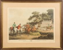 After Saml Howitt - a set of four coloured hunting prints:, 'Fox Hunting' and 'Stag Hunting',