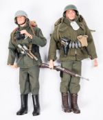 Two Palitoy Action Man painted hair figures Combat Soldier and German Storm Trooper:,