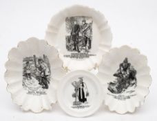 Of First World War interest: four Blairs China small dishes each printed with Punch cartoons