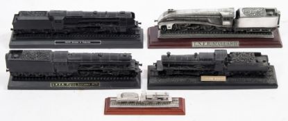 A collection of OO/HO carved coal locomotives: and other white metal locomotive models,