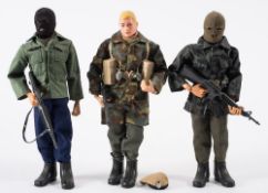 Three Action Man Figures in uniform:,