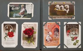 An early 20th century postcard album and contents:, GB topographical and humour,