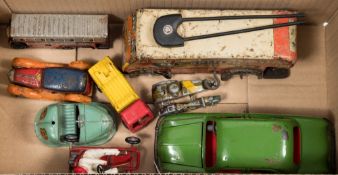 A Tri-ang Minic clockwork Zephyr 6 Saloon car:, in green,