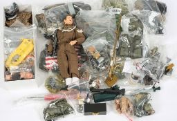 A collection of 1/6th scale military uniforms , weapons and accessories:,