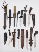 A group of various bayonets including a No 4 spike bayonet:, (a lot).