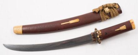 A Japanese tanto in wood and bone saya:,