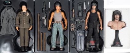 A group of three Hot Toys/Sideshow 1/6th scale 'Rambo' figures:,