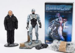 A 1/6th scale Robocop figure, together with a 'Clarence Boddicker' figure:,