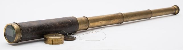 A brass four draw 'Best Portable Achromatic' telescope, by Josh Somalvico & Co ,London,