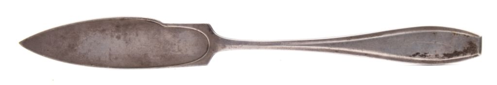 A WWII period Kriegsmarine silver plated fish knife reputedly recovered from the Bismark-Class