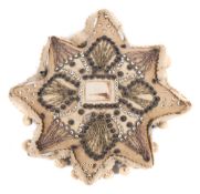 An early 20th century embroidered sailor's sweetheart cushion:,