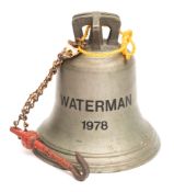 The ship's bell from the Royal Navy water carrier RMAS Waterman 1978:,