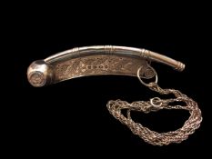 A Victorian silver bosun's call, maker Hillard & Thomason, Birmingham 1860:,