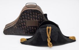 A Royal Navy regulation bicorn hat:, for Pote & Sons, Devonport,