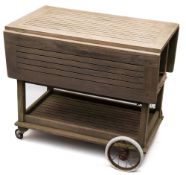 A teak garden trolley from the ship's timbers of SS Nestor by Hughes Bolckow Ship breaking Company