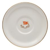 A White Star Line circular bullion stand:, hand filled transfer emblem and gilt border, 19.