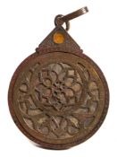 A 19th century Meghribi brass Astrolabe:,