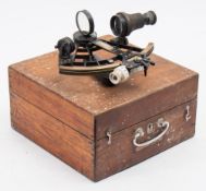 A Kriegsmarine 8 1/2 inch radius vernier sextant by C Plath, Hamburg:, no 17001,