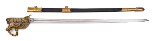 A Regulation pattern Royal Navy Officer's Dress sword for E J Whittaker, Chatham:,