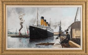 Mike R Hatch 'SS Titanic at Southampton 1912': oil on canvas signed and dated lower left