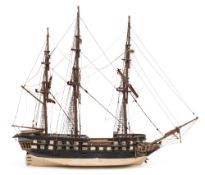 A scratch built model of a 19th century ship of the line:,