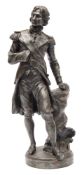 A late 19th/early 20th century spelter figure of 'Admiral Nelson' after Sylvain Kinsburger