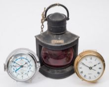An over painted galvanized ship's lamp, 'Port',