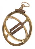A 19th century 5 inch brass Universal Equinoctial Ring dial:, unsigned,