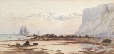 Fred Miller [19th /20th Century]- Sunlight breaking through clouds over the coast,