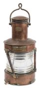 A Victorian copper and brass Anchor lantern by Telford, Grier & McKay Ltd Glasgow:,