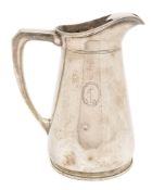 A silver plated hot water jug for the Orient Line by Mappin & Webb, London:,