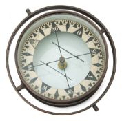 An early 20th century German 7 inch dry card compass by C Johansson, Altona:, number 1137,