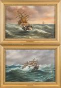 Antonio de Simone [1951-1907]- HMS Renown; HMS Revenge,:- a pair, both signed and dated 1862,