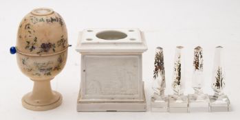 Optical Toys- a Victorian alabaster Peep Egg 'A present from Clifton':,