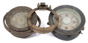 An Admiralty pattern 01151A compass and a Sestrel 4 inch liquid filled compass with an associated