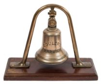 The ship's bell from the Great Eastern Railway passenger steamer SS Roulers, Harwich:,