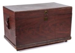 A large seaman's chest:, simulated mahogany exterior with camphor wood lining,