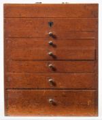 An early 20th century mahogany microscope slide/specimen cabinet:,