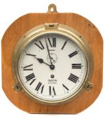 A Smiths 'Astral' brass cased bulkhead timepiece:,