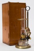 An early 20th century lacquered brass microscope lantern:, unsigned,
