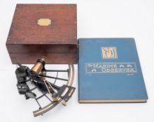 An Edwardian 9 inch radius vernier sextant by Lilley, North Shields, circa 1910:,