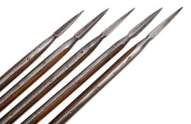A group of five Admiralty pattern boarding pikes:, with steel tips ,