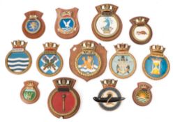 A collection of reproduction ship's badges:, including Alliance and Truncheon, various sizes,