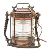 A German copper ship's lamp 'Vislicht':, 35cm high. .