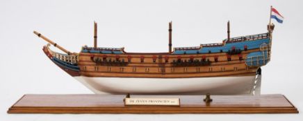 A dockyard style model of the 17th century Dutch warship 'De Zeven Provincien':,