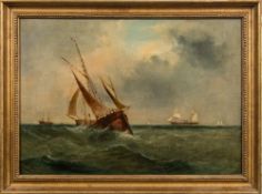 Circle of William Callcott Knell [19th Century]- Coastal craft with transitional Channel packet