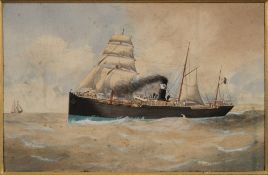 J D Castle [Australian, 19/20th Century] Blue Anchor Steamship,