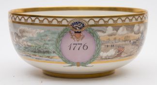 A Royal Copenhagen porcelain American Revolution Commemorative bowl:,
