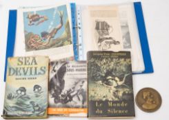 Cousteau, J, Y et Dumas, F 'Le Monde du Silence':, together with two other marine related books,